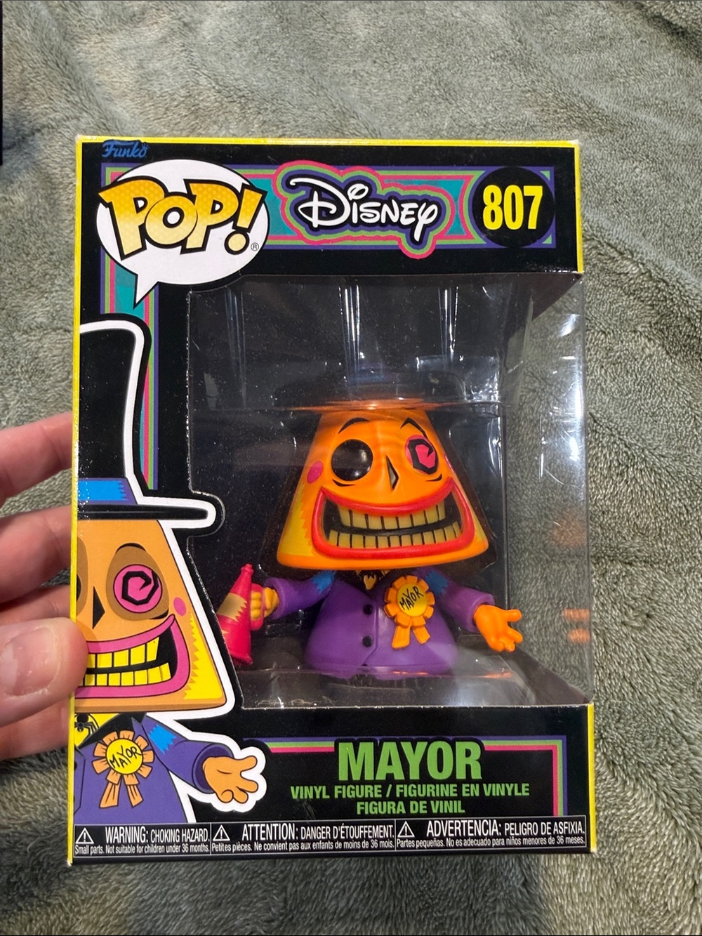 Funko Pop! Disney The Nightmare Before Christmas Black Light Mayor #807 figure.